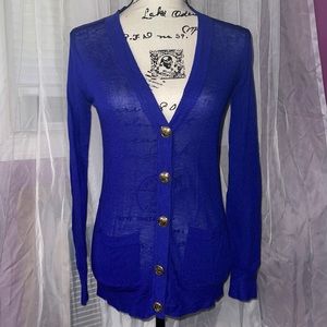 Royal Blue Cardigan with crown buttons